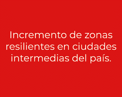  Incremento de zonas resilientes en ciudades intermedias del pa s.