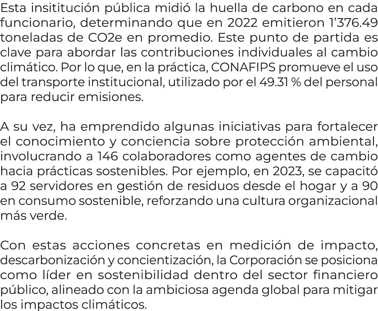 Esta insitituci n p blica midi la huella de carbono en cada funcionario, determinando que en 2022 emitieron 1’376.49...
