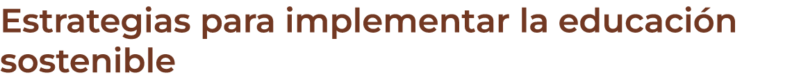 Estrategias para implementar la educaci n sostenible