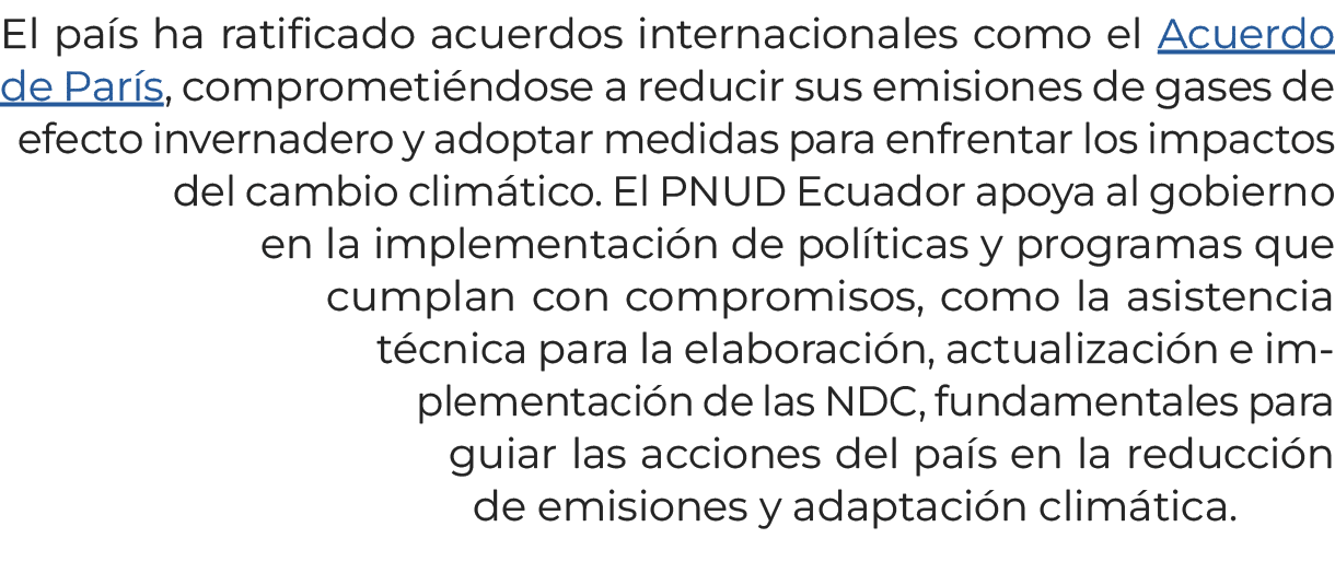 El pa s ha ratificado acuerdos internacionales como el Acuerdo de Par s, comprometi ndose a reducir sus emisiones de ...