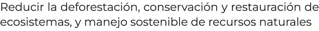 Reducir la deforestaci n, conservaci n y restauraci n de ecosistemas, y manejo sostenible de recursos naturales