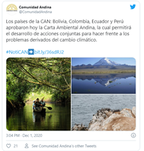 Carta Andina tweet